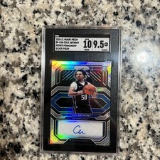 2020 Panini Prizm Cole Anthony Rookie penmanship Silver Prizm Sgc 9.5 Auto 10