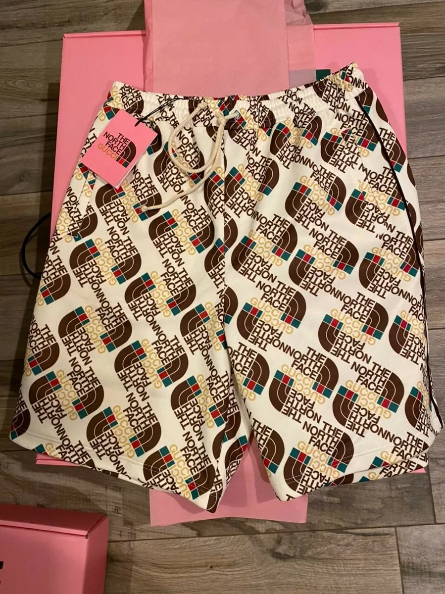 Gucci X North Face x Gucci Web Print Technical Jersey Shorts Gucci X North Face x Gucci Web Print Technical Jersey Shorts