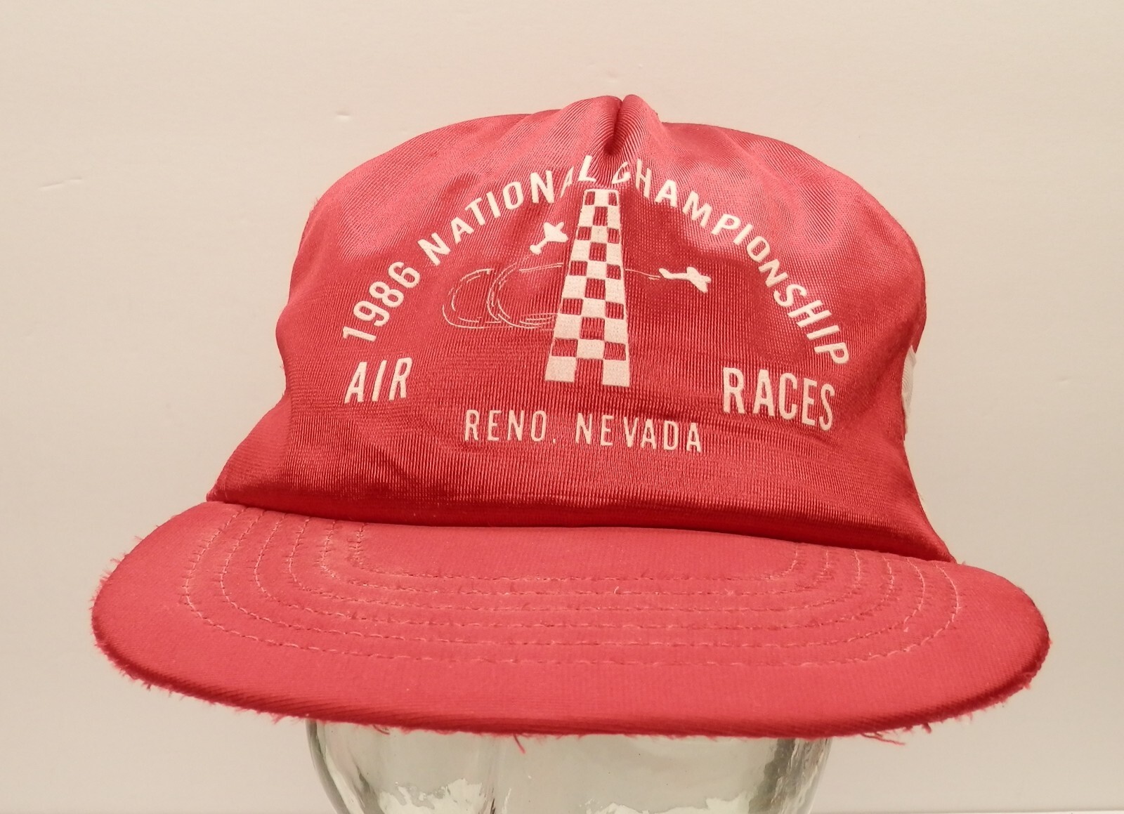 Vintage Reno Air Races 1986 Red Satin Snapback Mesh T… - Gem