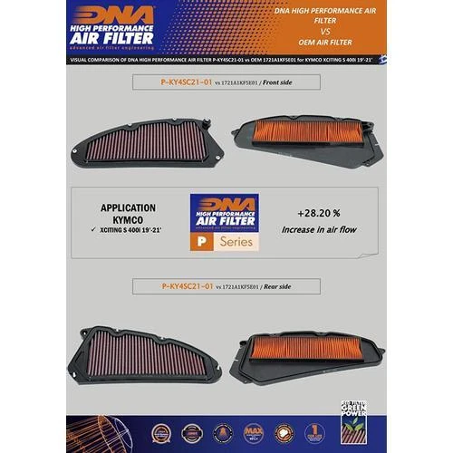 DNA Filters Filtre à Air pour Kymco Xciting VS 400i (2023) PN: P-KY4SC21-01 - Photo 4/4