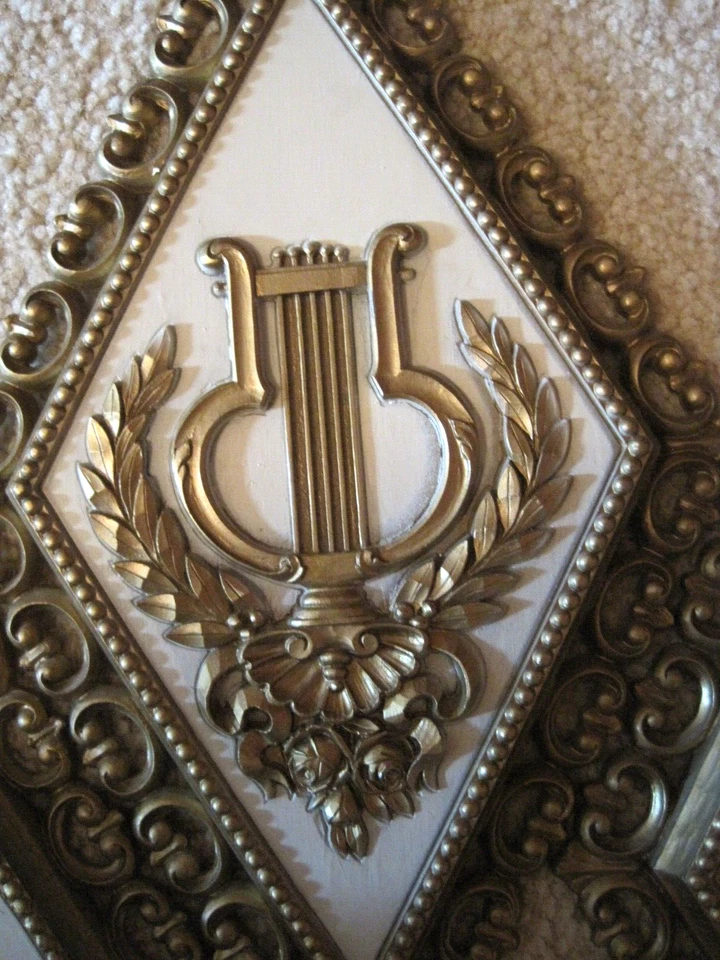 复古 Dart IND Homco 4 件套墙面装饰金色巴洛克牌匾 好莱坞摄政美国 — 第 2/4 张图片