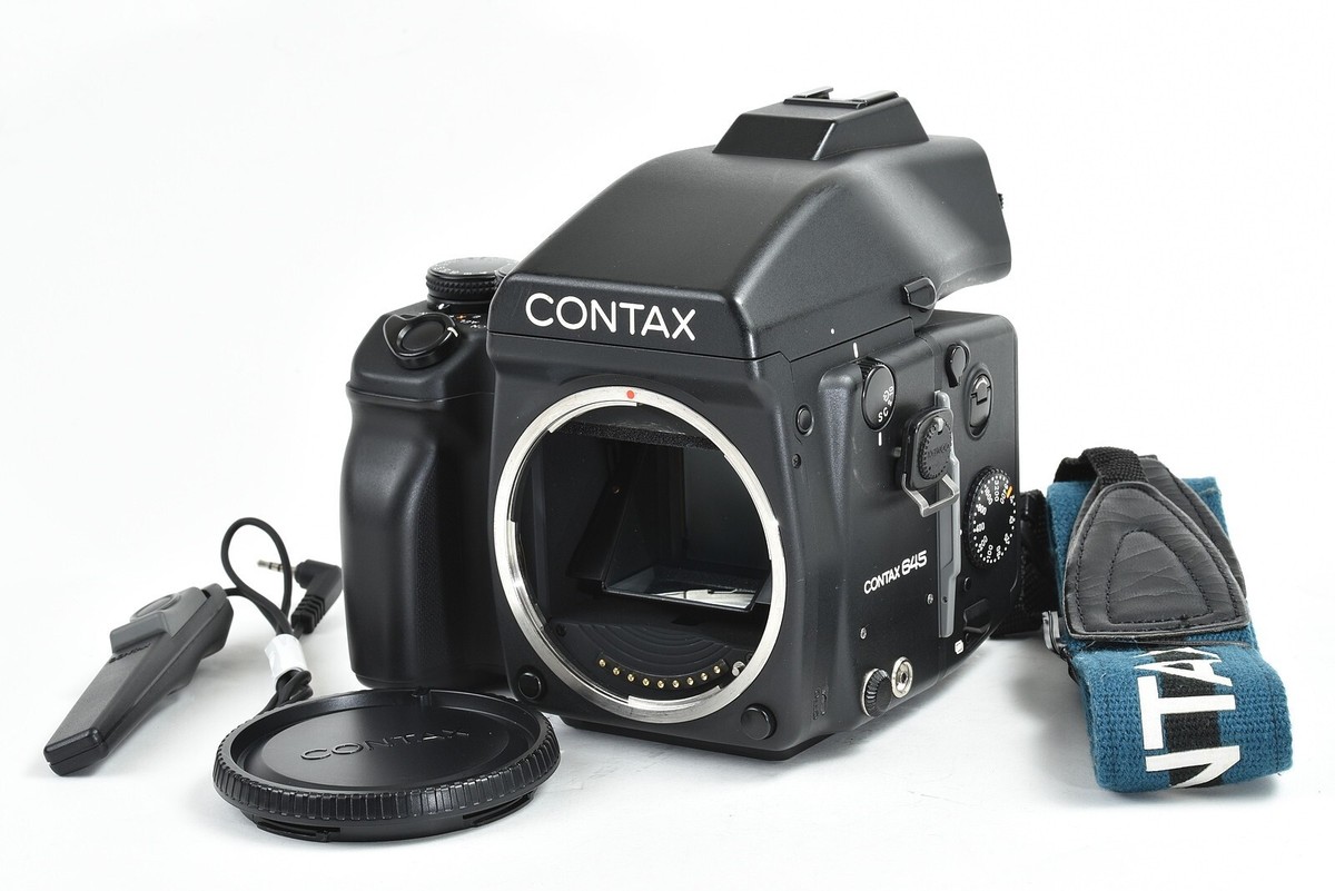 Contax コンタックス 645 MF-1 MFB-1 120/220 Contax 645 Camera Body AE Finder w/MF-1, 120/220 Film Back