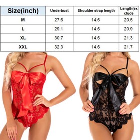 Women Sexy Knot Lingerie One Piece Floral Lace Teddy Bodysuit Babydoll Sleepwear