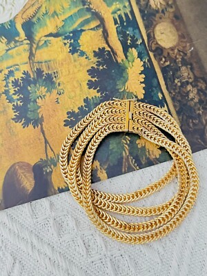 Christian Dior GROSSE 1963 vier 4 Stränge Schicht Weizen Kette Seil Schlange, Armband
