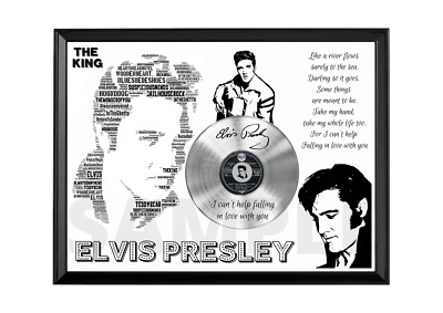 Elvis Presley Typography & lyrics cd tribute Collectable/Gift/Memorabilia signed