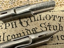 Two Rare Vintage JOSEPH GILLOTT'S 1083 Falcolnide Stub Antique Dip Pen Nibs
