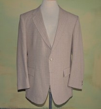 42 1980s Sports Coat Levi's Tailored Classics Tiny Check Flecked Tan Rust Tweed