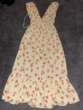 NWT Womens ASOS Dress, Size 8, Yellow, Long, Floral, Tropical, Sleeveless