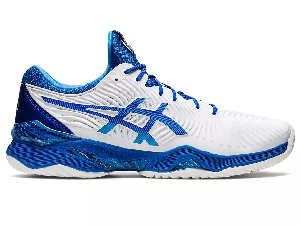 Asics Court FF Novak White Tuna Blue Tennis Shoes Men Sneakers 1041A343.960