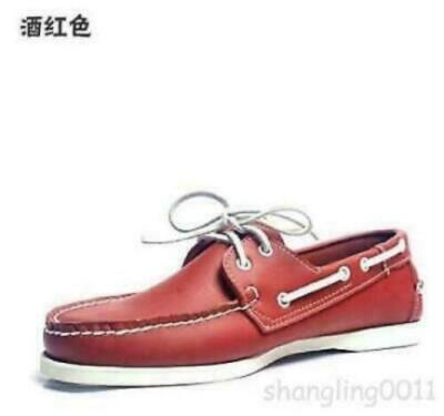 Mens Docksides deck Top-Side Lace Up Casaul Moccasin Leather Slip On Boat Shoes 