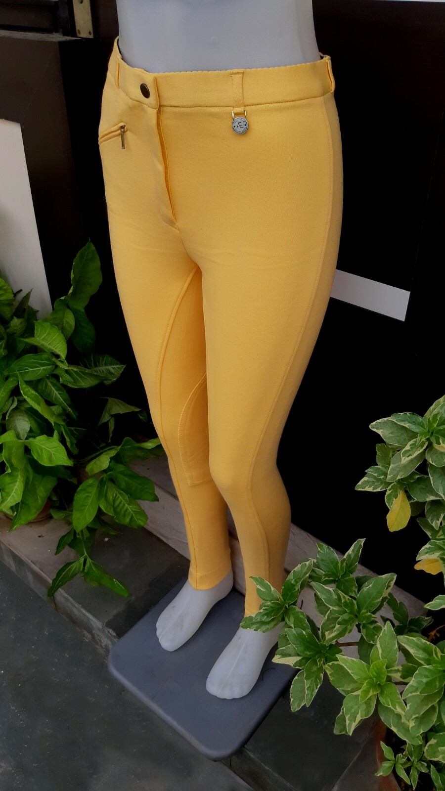 Autumnn Equestrian Jodhpurs Jodphurs Jods - Pantaloni Da Equitazione Elasticizzati In 4 Direzioni, Con Toppa Al Ginocchio, Nero/grigio, 26 W - Foto 2