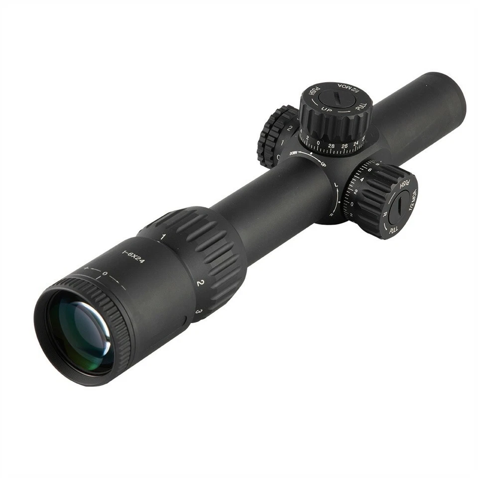 Mira para rifle Visionking 1-6x24 FFP retícula + montaje Picatinny alto + panal Foto 4 de 4