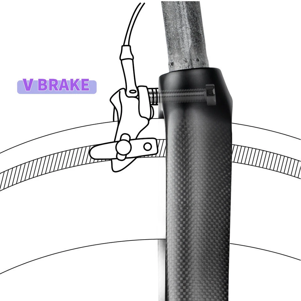 TOSEEK Carbon Fiber Road Bike Fork Bicycle UD/3K Rigid Forks 700C Steerer Tube - Image 3 of 4