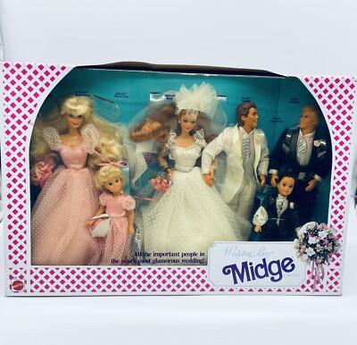 Barbie 1990, Wedding Party Midge Gift Set Made in Malaysia NRFB 