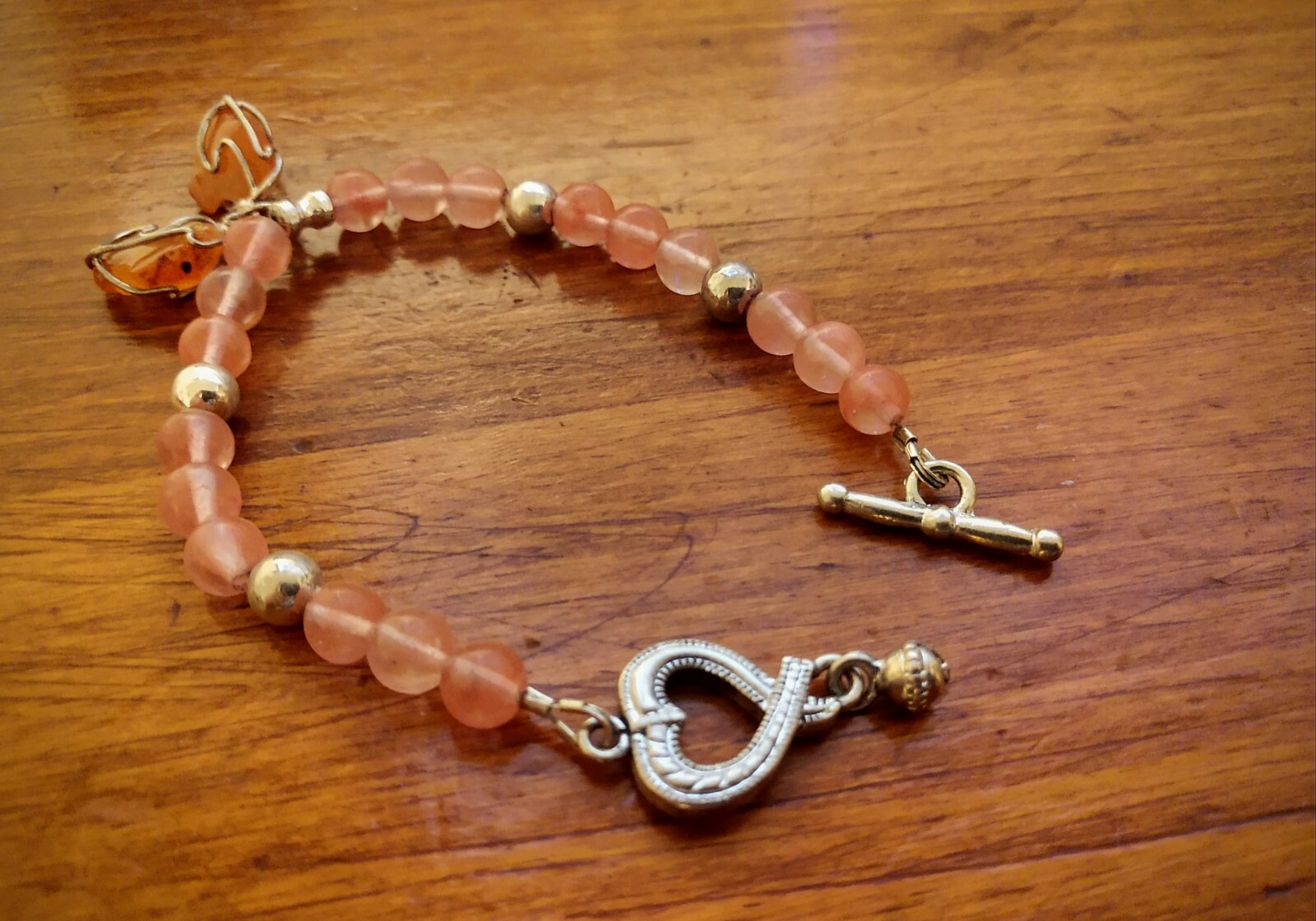 Unique & Pretty Pink Crystal Beads Bracelet with Ston… Gem