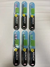 6X Reach Advanced Design Toothbrush Firm Bristles. Tongue Cleaner. Rubber Grip