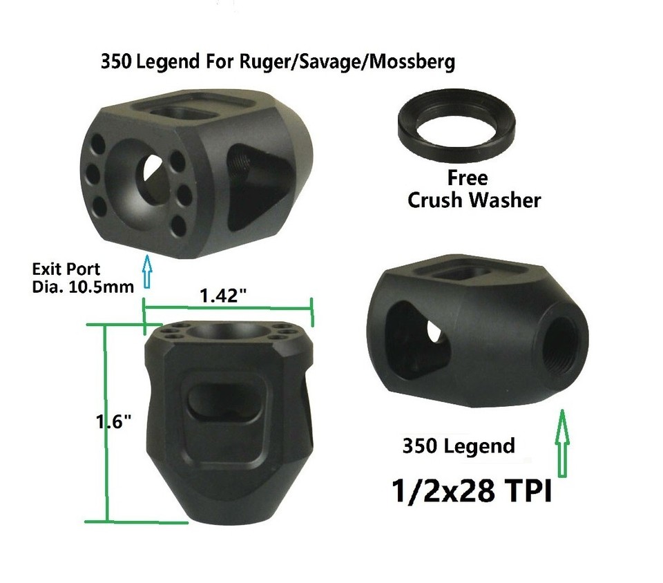 1/2-28 TPI Compact Mini Tanker Steel Muzzle Brake .223 5.56 Fits Bolt Action