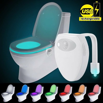 8 Farben LED Toilettendeckel Nachtlicht Motion Lampe Sensor WC Sitz Klobrille