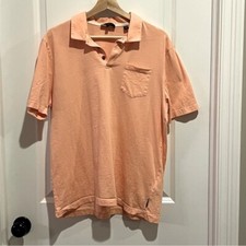 Ted Baker Cotton Polo Shirt Peach Color Short Sleeve Men's Ted size 4 L 