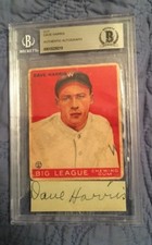 Dave Harris (d.1973) signed cut 1933 Goudey signature autograph Becker
