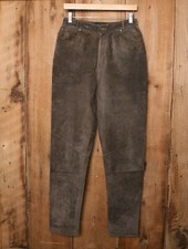 Vintage AVELLI Brown Suede High Waisted Tapered Leg Pants Women's Sz. 8