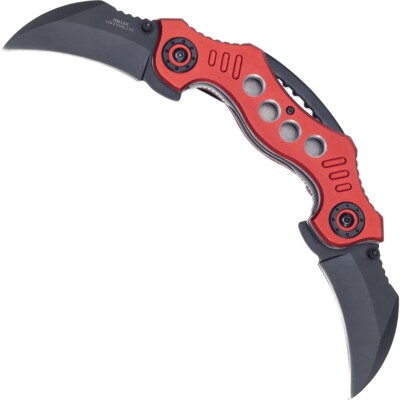 Haller Taschenmesser Claw  rot Liner Lock Leichtmetallgriff mit Clip