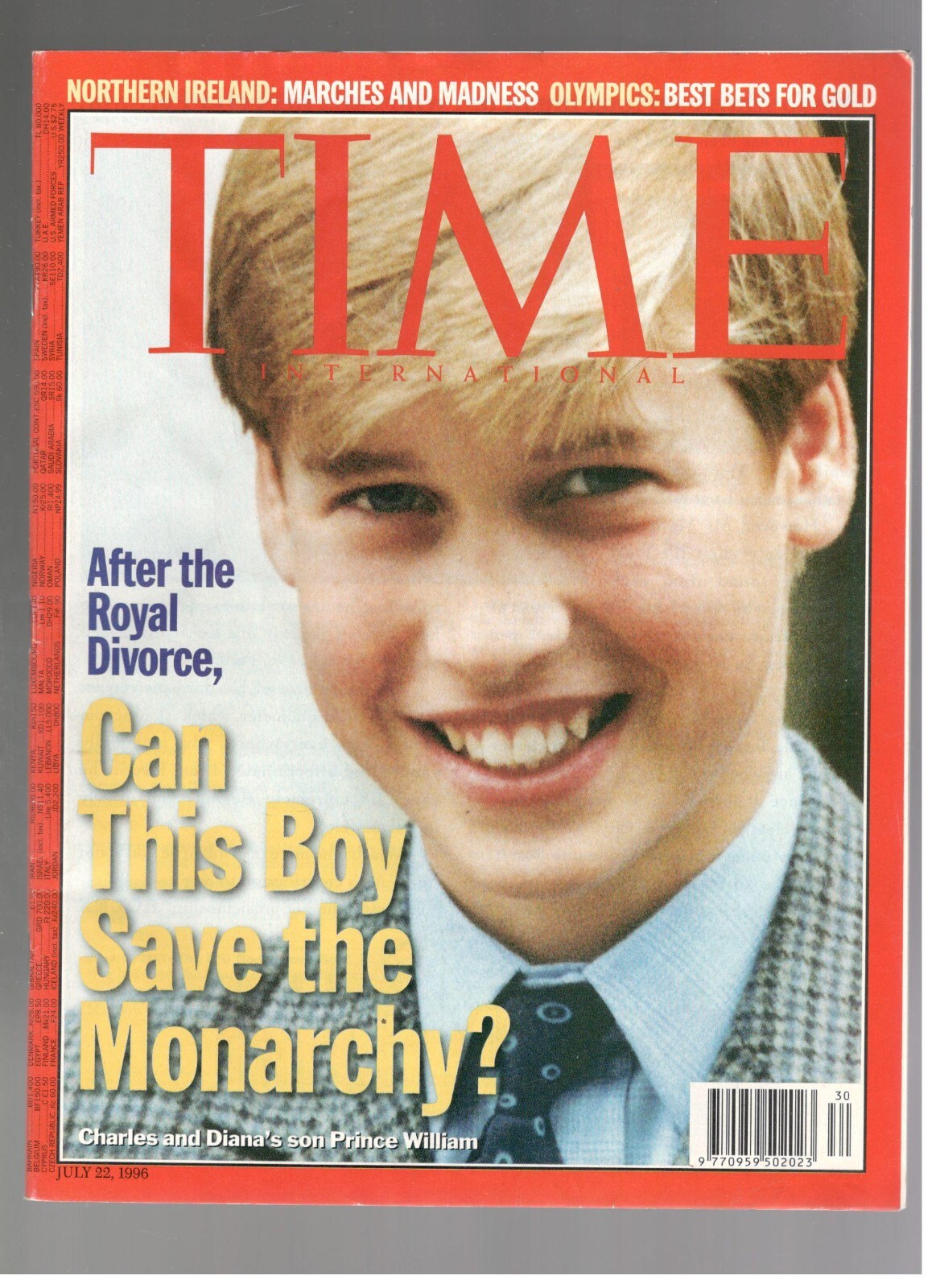 Prince William After The Royal Divorce Charles Diana Time 1996 Magazine July 22