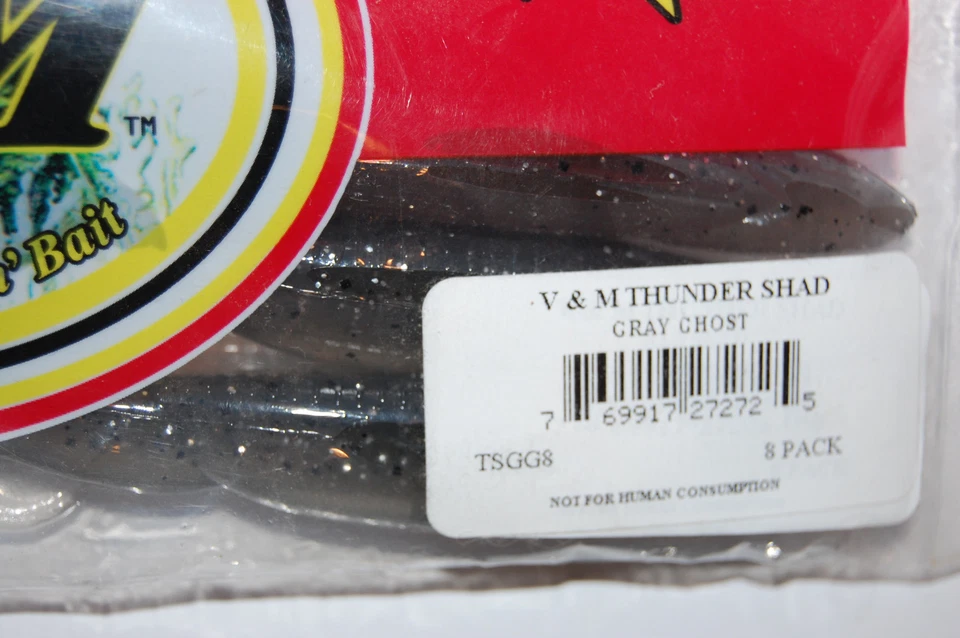 Bajo V&M plástico trueno sombra gris fantasma 4 1/2" 8 por paquete tsgg8 Foto 2 de 3