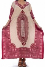 Women African Dashiki Caftan Maxi hippie Dress boho Kaftan embellished Free size