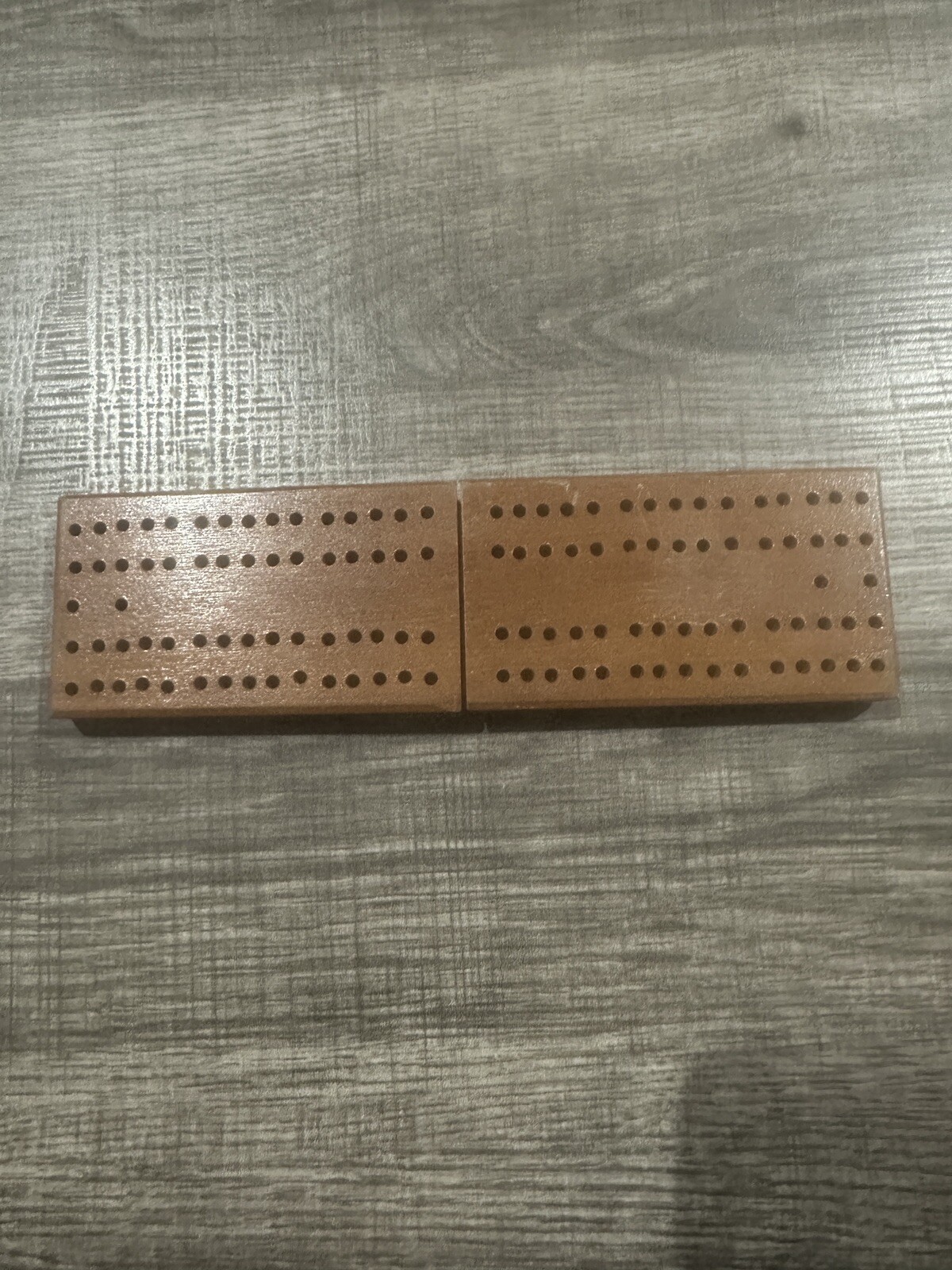 Vintage 1960s Mid-Century Hardwood Folding Travel Cribbage Board-image