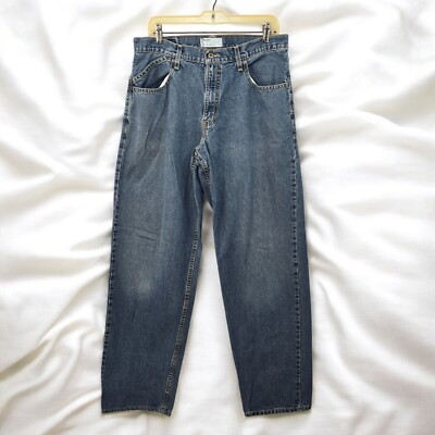 Vintage 90s Levis Silvertab Baggy Jeans Men Size 33x34 Blue Wide Leg Medium Wash