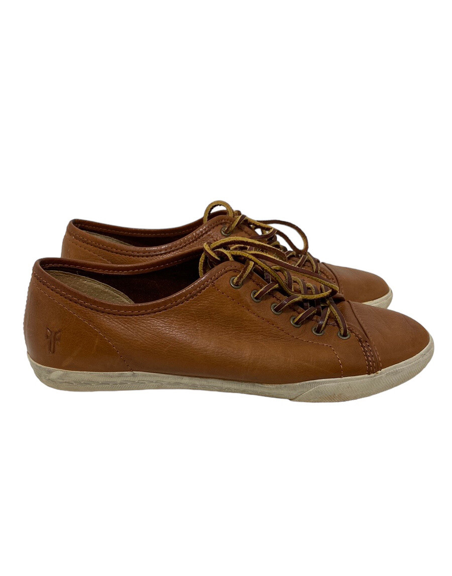 FRYE Brown Leather Sneaker Low Womens Size 7.5M Leather 