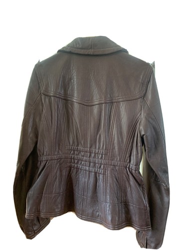 A.n.a Brown Lambskin Leather Moto 