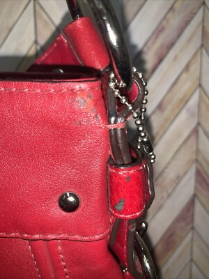 Coach F12671 Zoe Red Leather Purse Handbag- Supple Leather