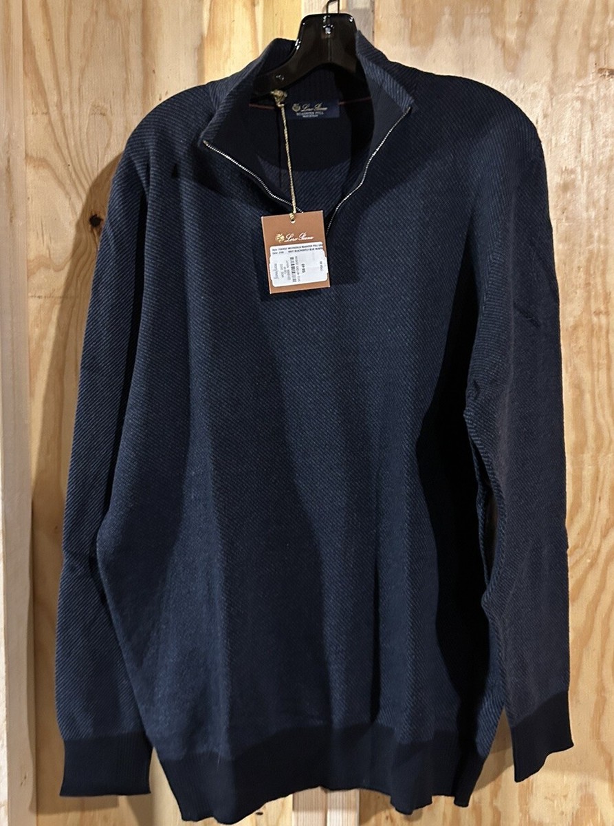Loro Piana Roadster Pull 1/4 Zip Cashmere Sweater Sz 58 NWT Loro Piana Roadster Pull 1/4 Zip Cashmere Sweater Sz 58 NWT