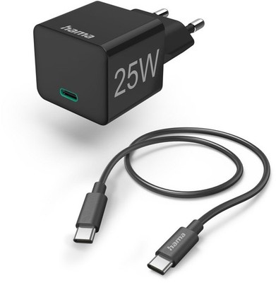 Hama Handyladegeräte (-lader) Schnellladegerät (25W) mit USB-Type-C-Ladekabel (1