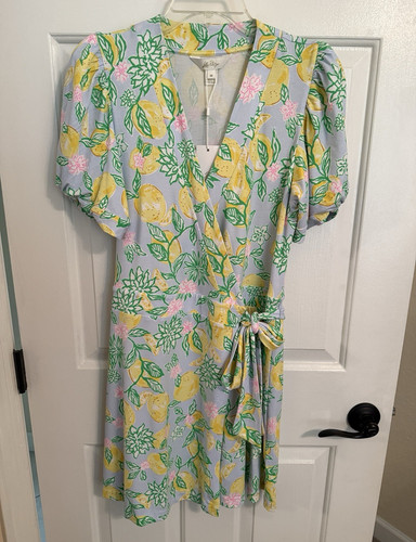 Lilly Pulitzer Sailynn Romper M Short Sleeve Bluette Make Lemonade