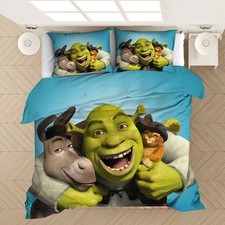 Kids Bedding Set Shrek Duvet Cover 01-Cartoon Bedclothes Decor Text Quilt Cover