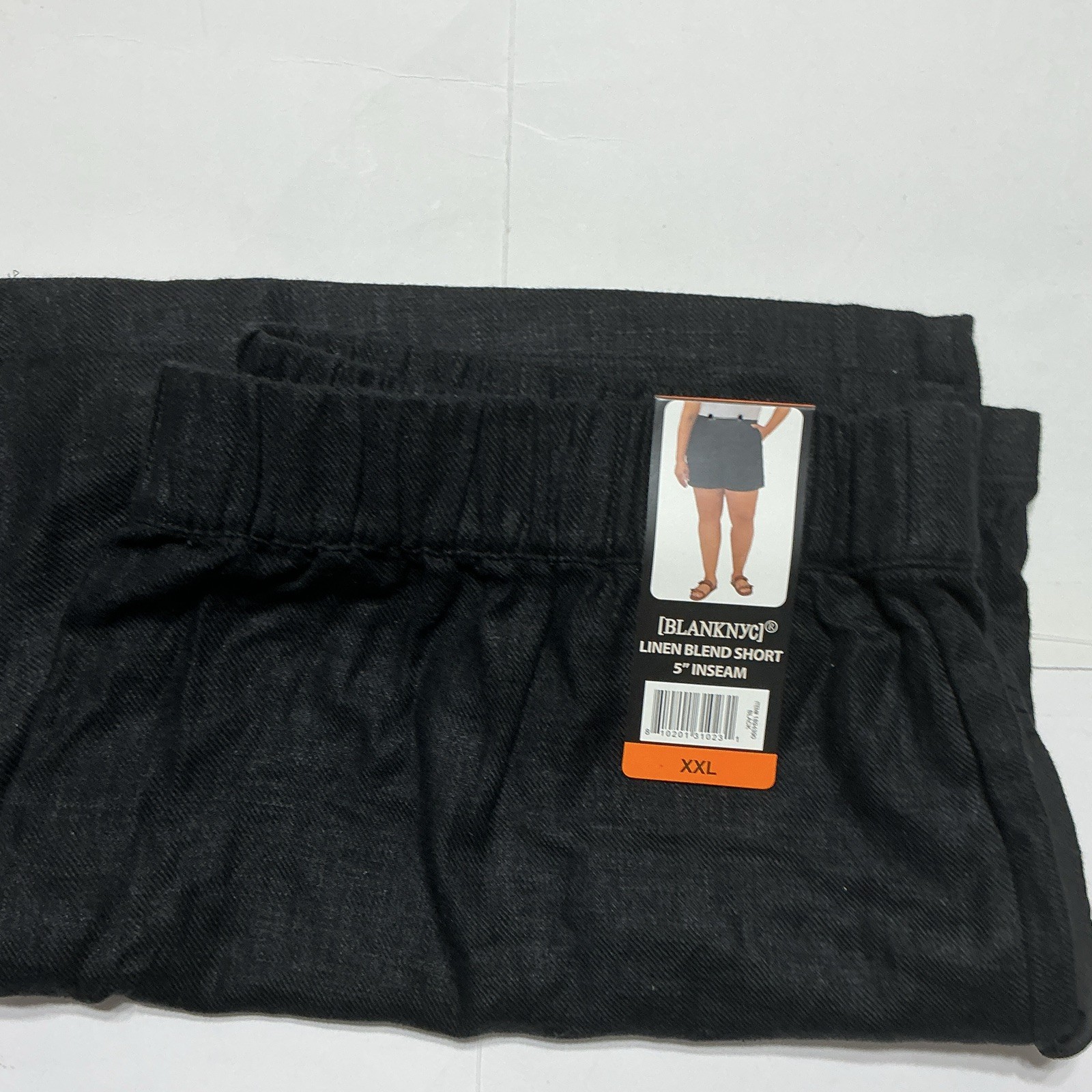 BLANKNYC Linen Blend Shorts Black Women's Size XXL Mid Rise Elastic 5