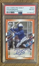 2019 Dasan Brown Auto /25 Bowman Chrome Draft Orange Refractor PSA 8 1st RC
