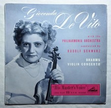 GIOCONDA DE VITO Brahms Violin Concerto (1954) RARE HMV 1st ED PROMO ALP 1104 LP