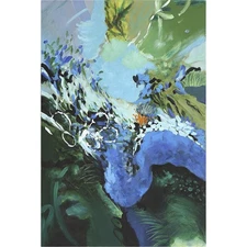 Renwil OL2154 Tempress Green/Blue/Yellow/White Canvas Art