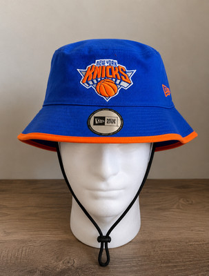 New Era New York Knicks Bucket Hat Blue Orange NBA Adult One Size NWT
