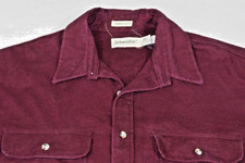 Vintage Chamois Flannel Shirt St Johns Bay Size XXL 90s Burgundy Made USA