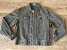 VTG 90’s Guess Jeans Men’s Brown Denim Button Up Jacket Made In USA