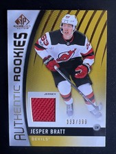 17/18 SP Game Used Jesper Bratt Authentic Rookies Jersey Card 033/399 RC Devils