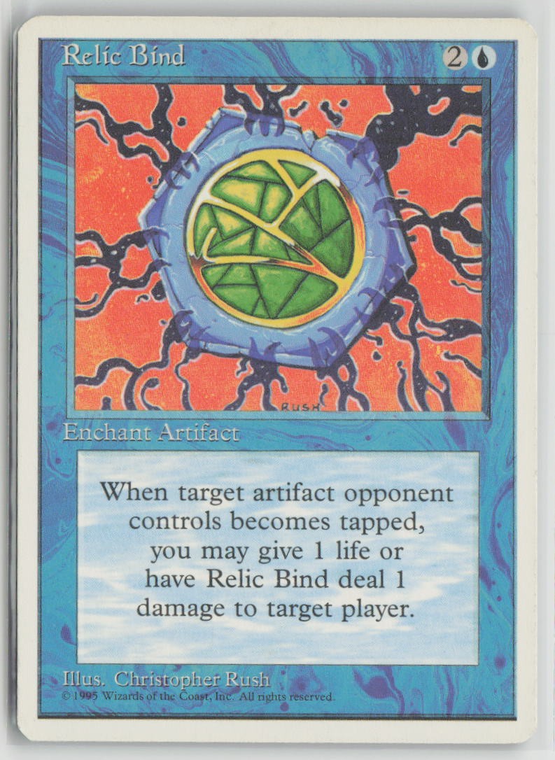 Relic Bind Rare Fourth Edition Magic: The Gathering Lightly Played