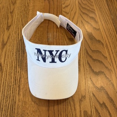 New York City NYC  Adjustable White Sun Visor OSFM by KB Ethos 