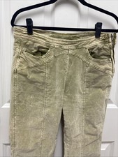 FREE PEOPLE Pants Womens Army Green Velvet Fast Lane Flare Wide Leg Stretch Boho