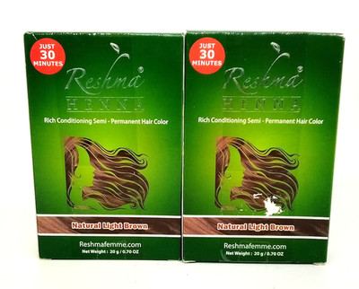 2-PACK Reshman Henna Natural Light Brown Semi-Permanent Color NEW